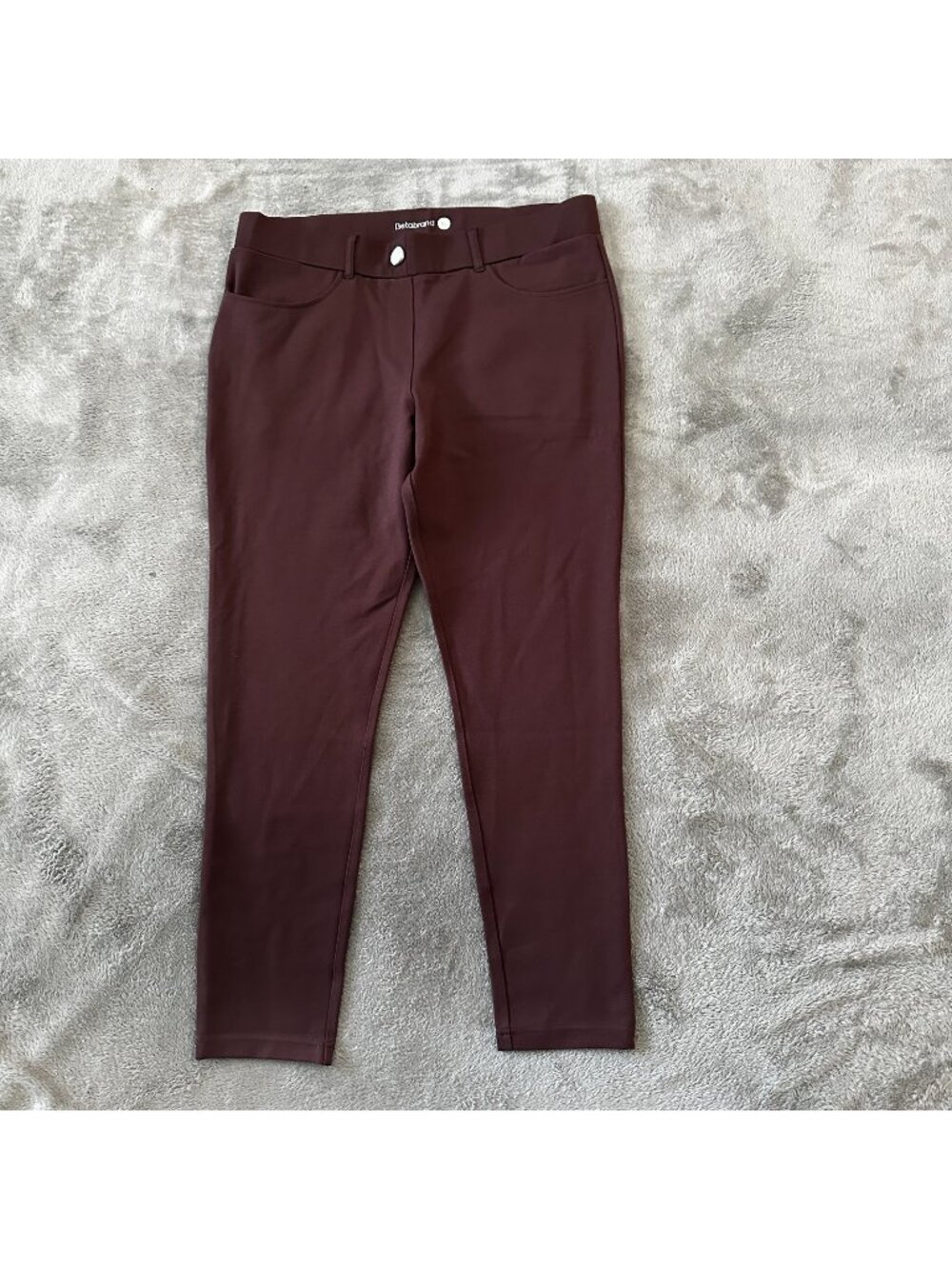 Betabrand Burgundy Ponte Knit Slim Leg Pants Trousers XL